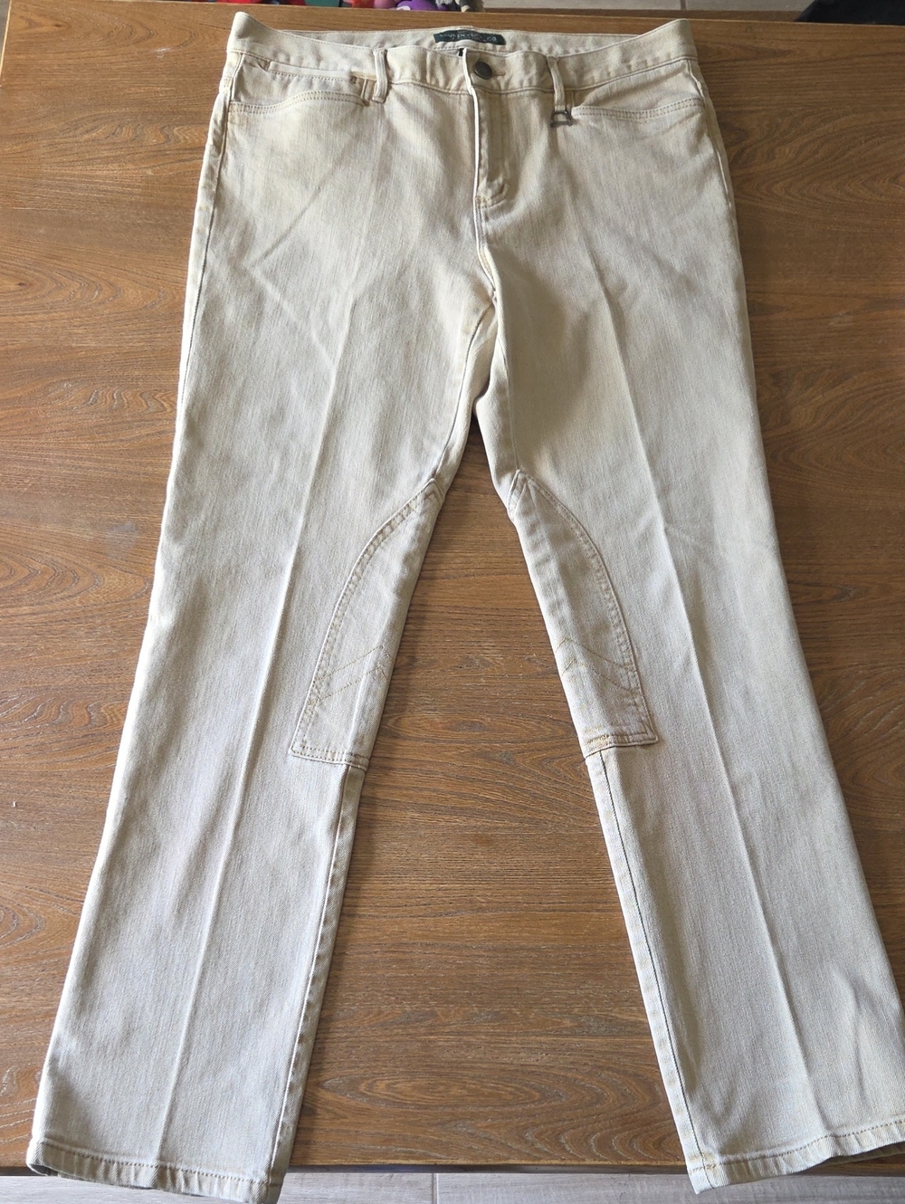 Ralph Lauren Beige Riding-Panel Jeans